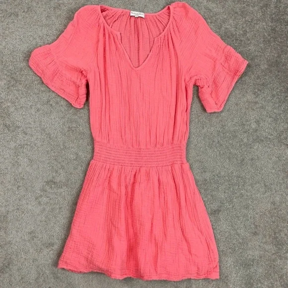 Michael Stars LA Women’s Pink Ruched Raglan Sleeve Mini Dress - Picture 1 of 4